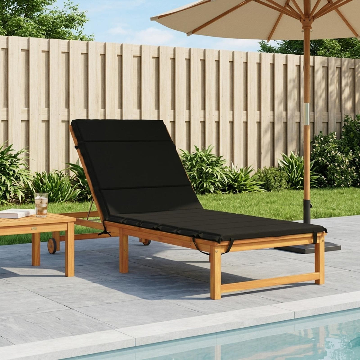 Solseng Pude GEMERT 100% polyester Sort 200 x 80 x 3 cm