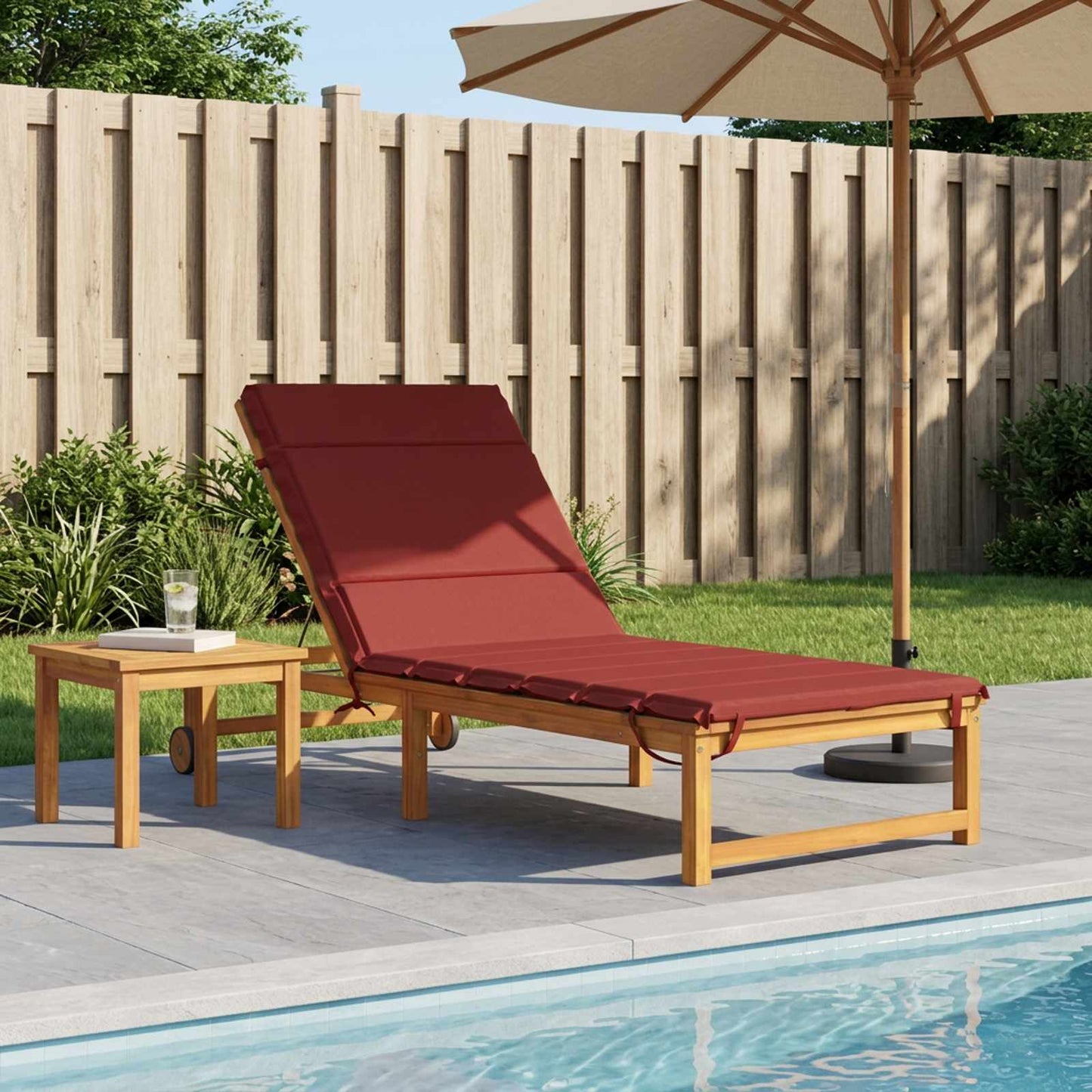 Solseng Pude GEMERT 100% polyester Vinrød 200 x 80 x 3 cm