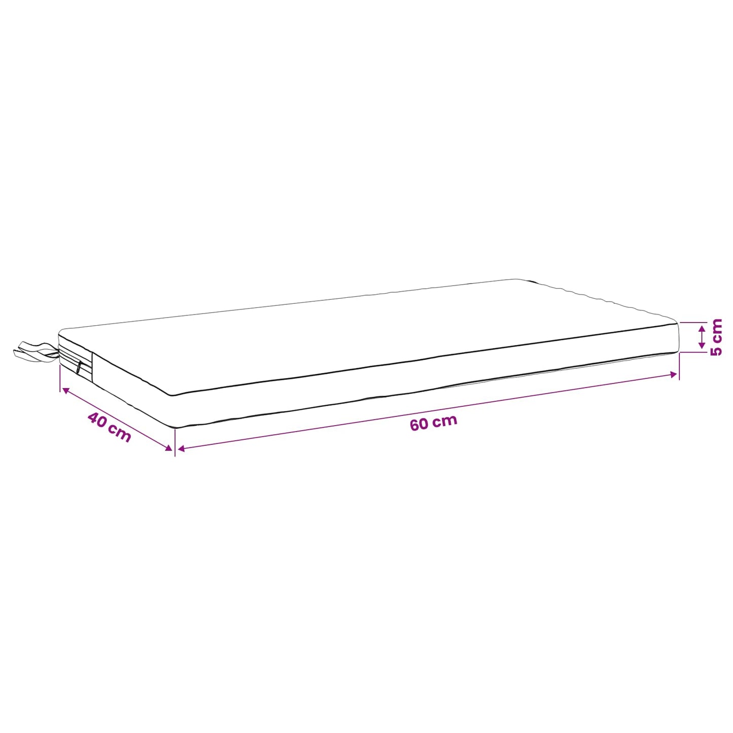 2-delt bænkepude SOEST 2 stk. 100% polyester Rød 60 x 40 x 5 cm