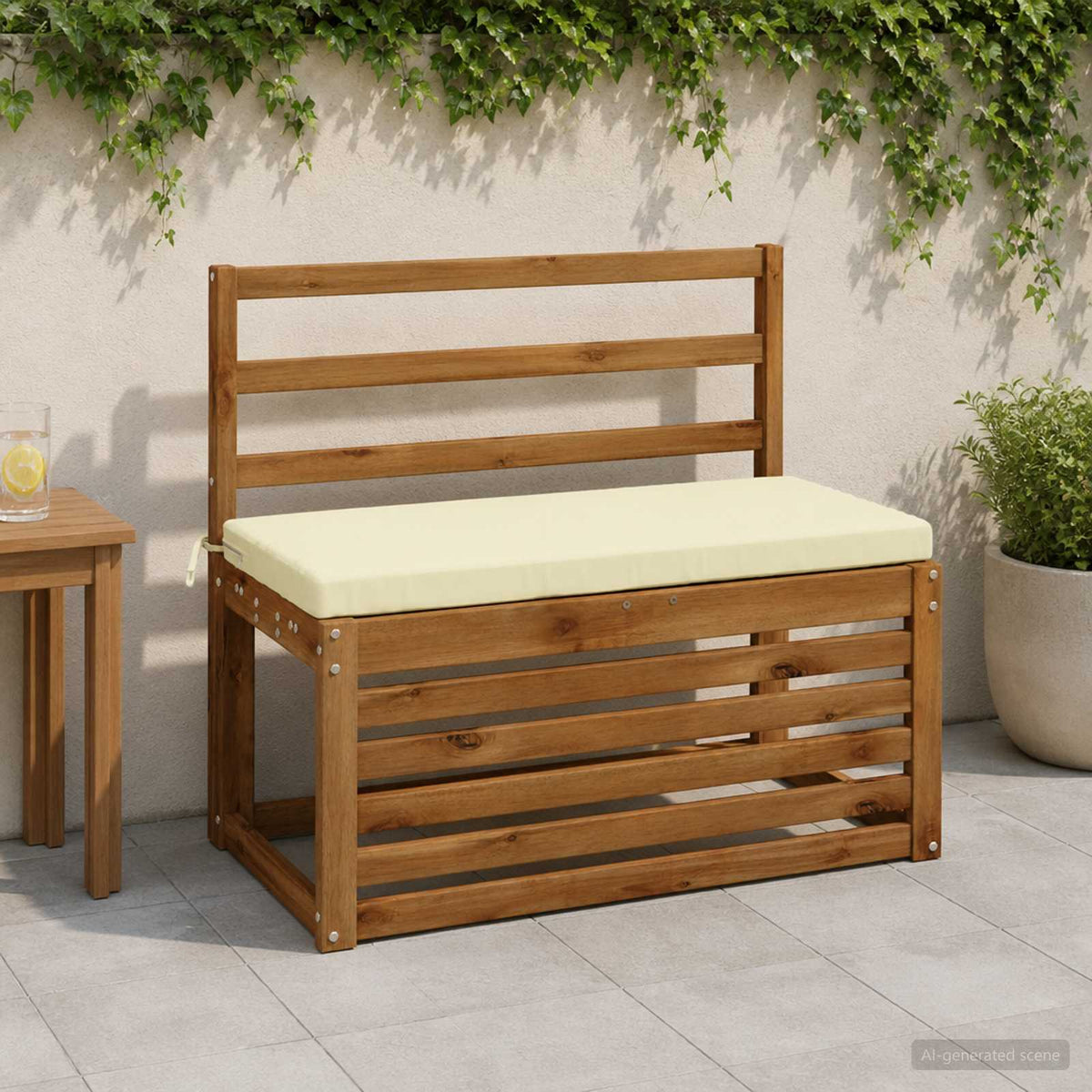 Bænkpude SOEST 100% polyester Cremefarvet 80 x 40 x 5 cm
