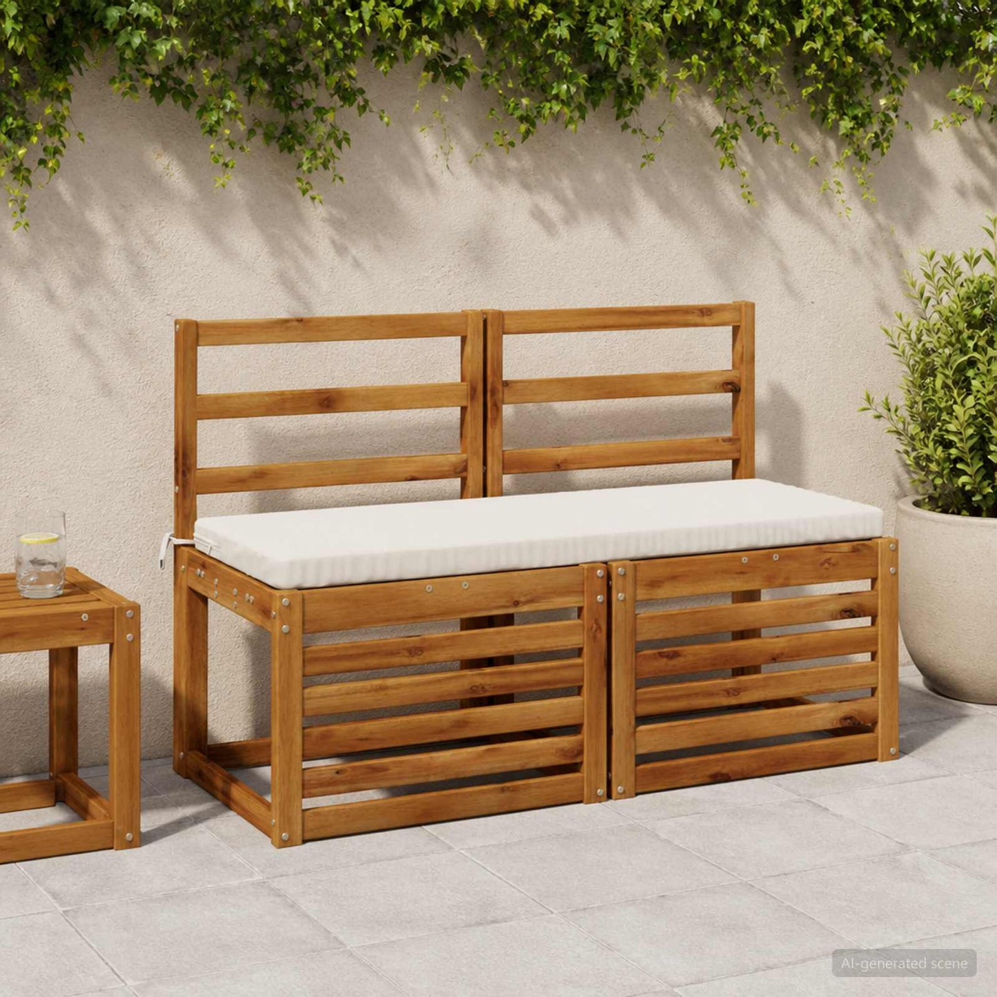Bænkpude SOEST 100% polyester Hvid 120 x 40 x 5 cm