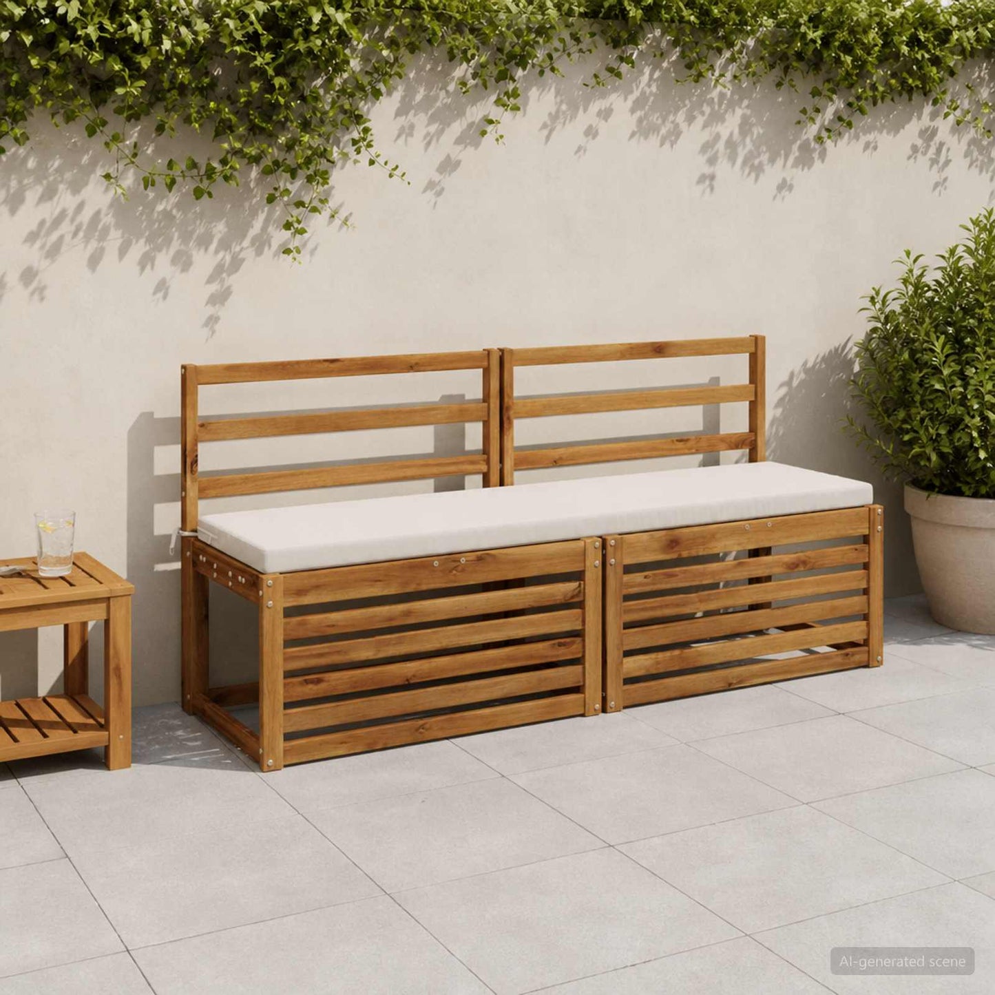 Bænkpude SOEST 100% polyester Hvid 140 x 40 x 5 cm