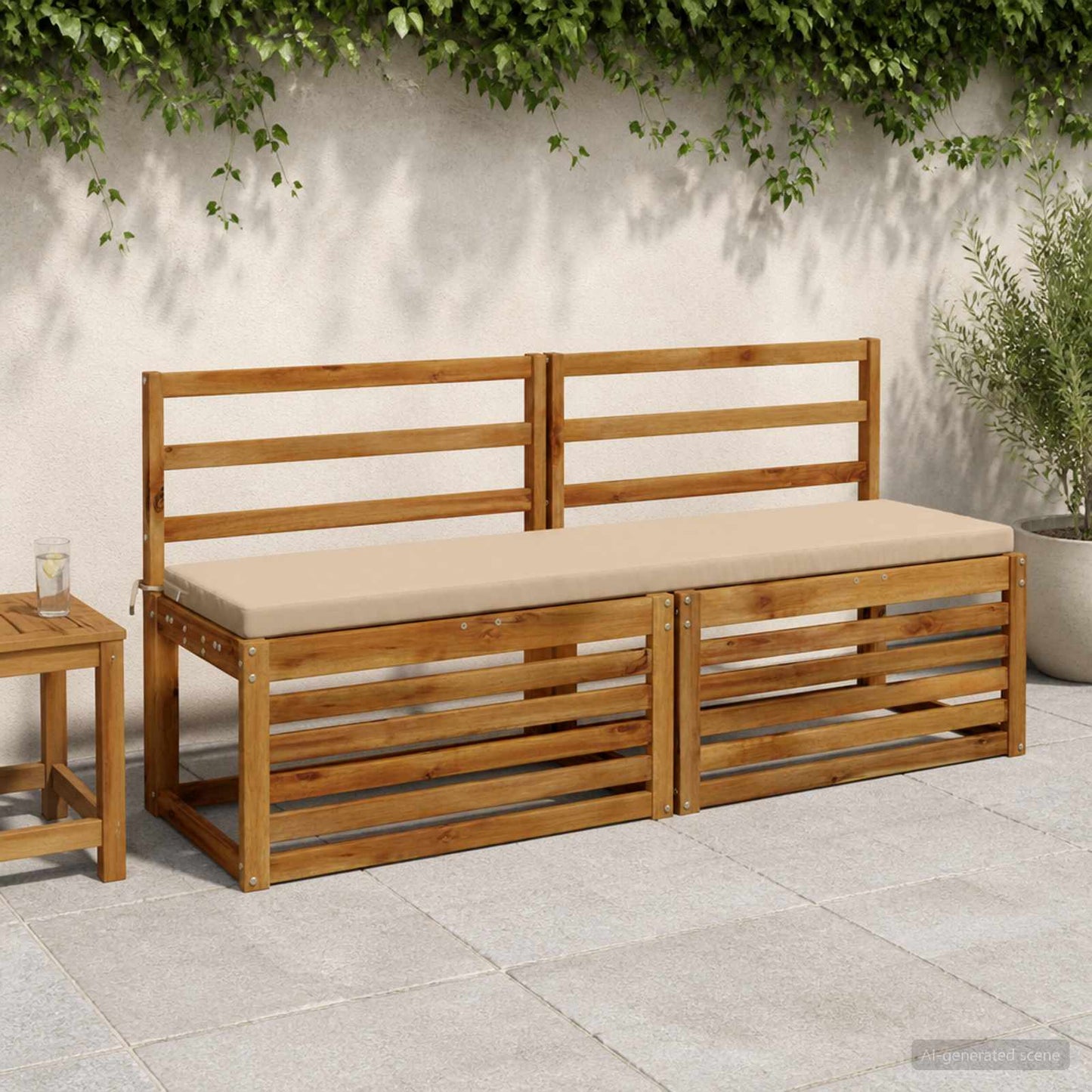 Bænkpude SOEST 100% polyester Sandfarvet 150 x 40 x 5 cm