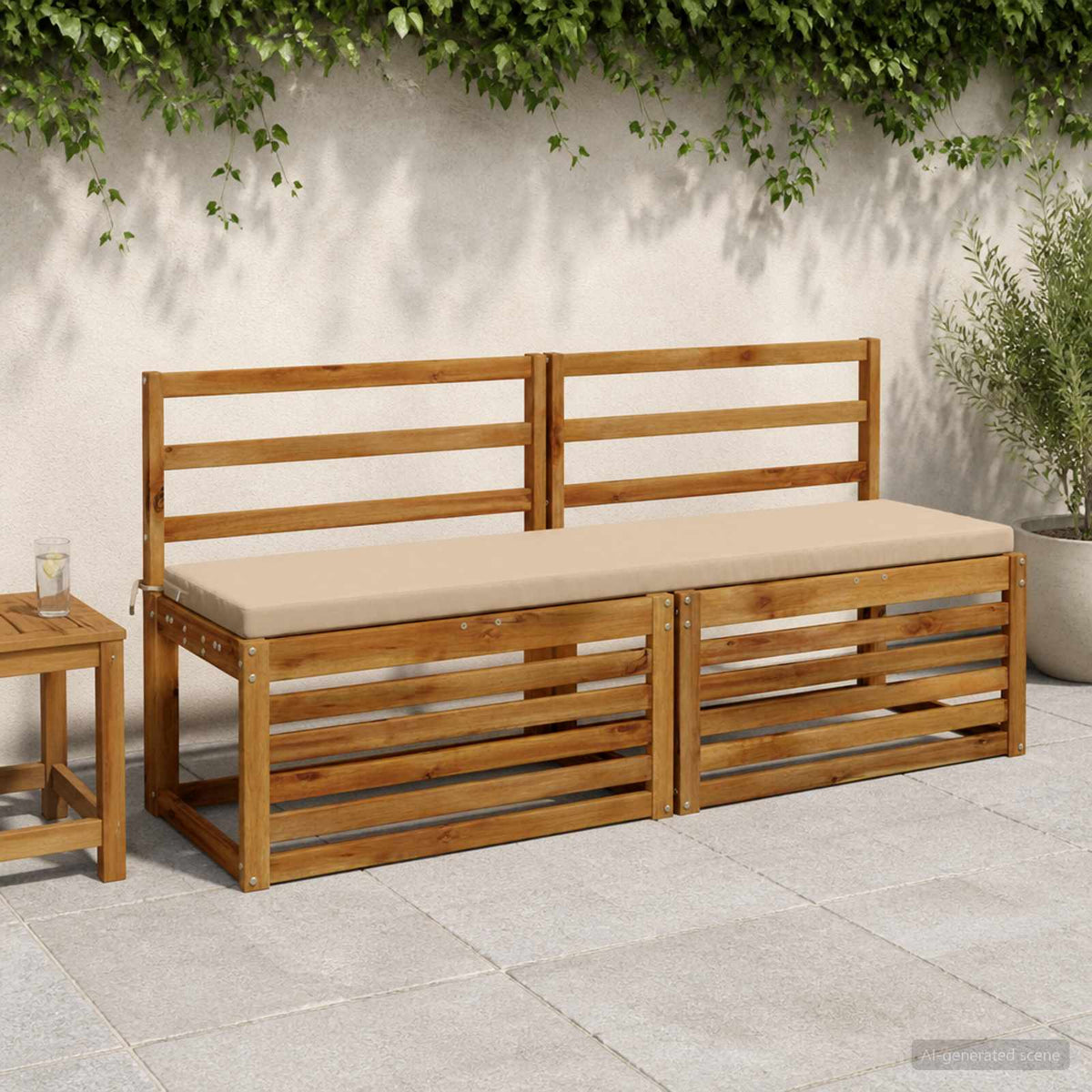 Bænkpude SOEST 100% polyester Sandfarvet 160 x 40 x 5 cm