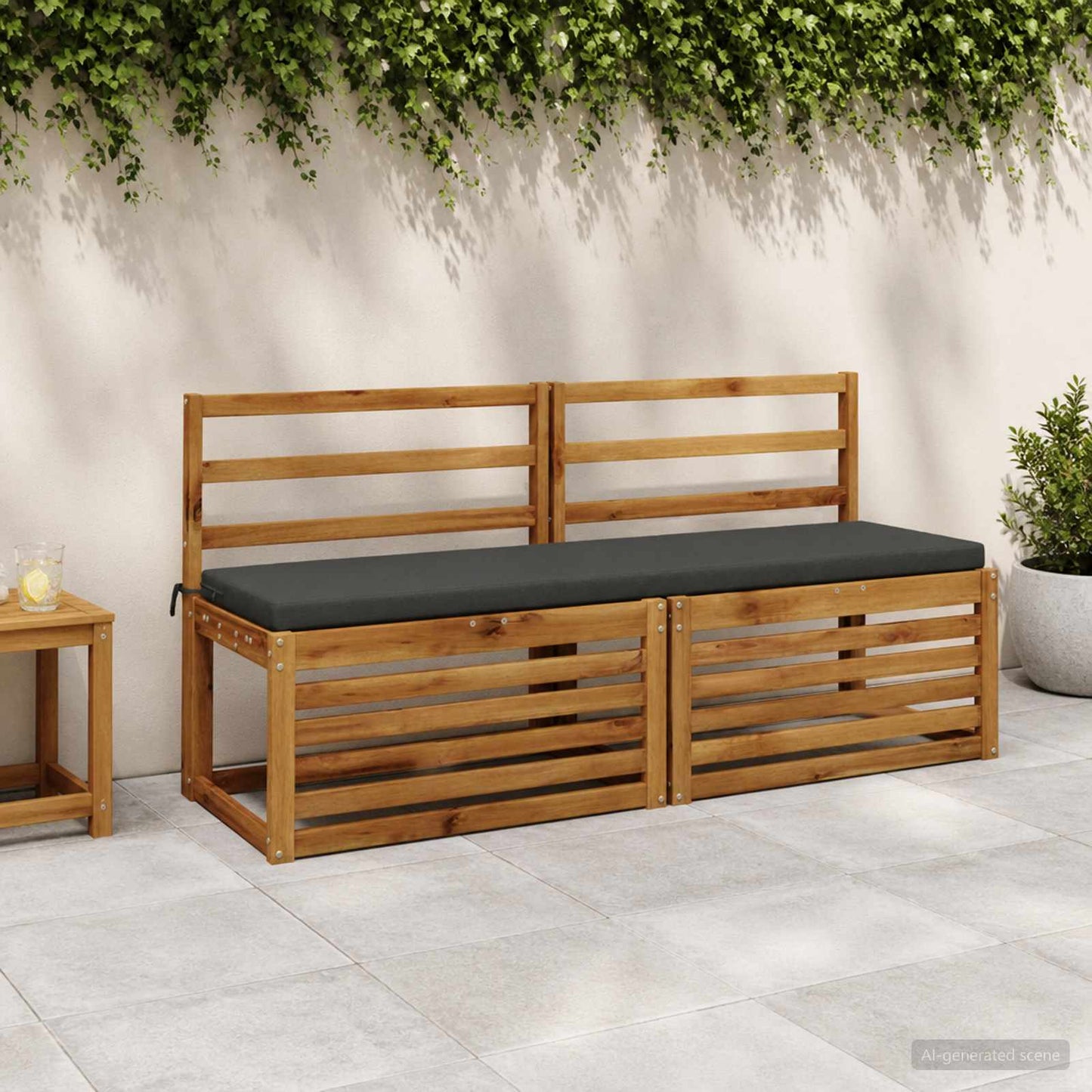 Bænkpude SOEST 100% polyester Antracit 150 x 40 x 5 cm