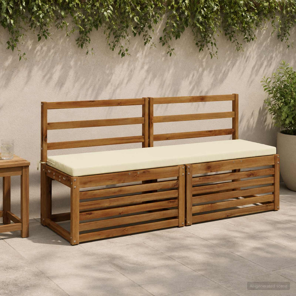 Bænkpude SOEST 100% polyester Cremefarvet 140 x 40 x 5 cm