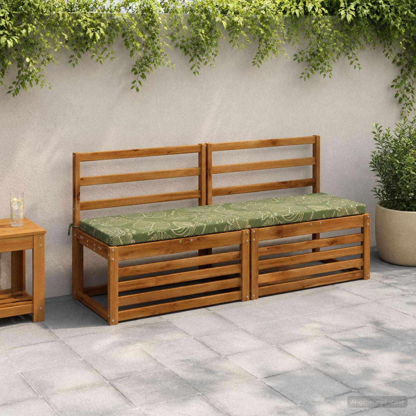 Bænkpude SOEST 100% polyester Bladdesign 150 x 40 x 5 cm