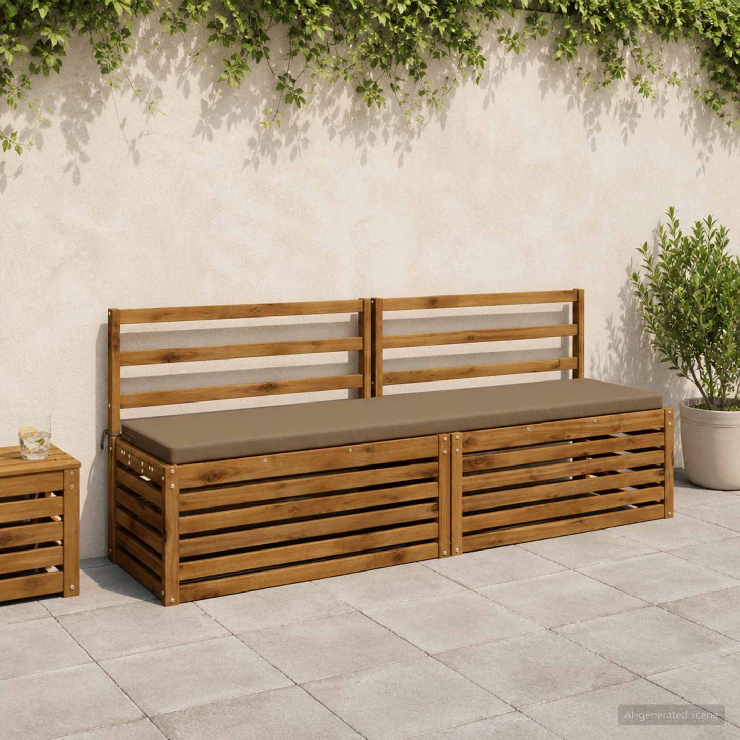 Bænkpude SOEST 100% polyester Gråbrun 180 x 40 x 5 cm