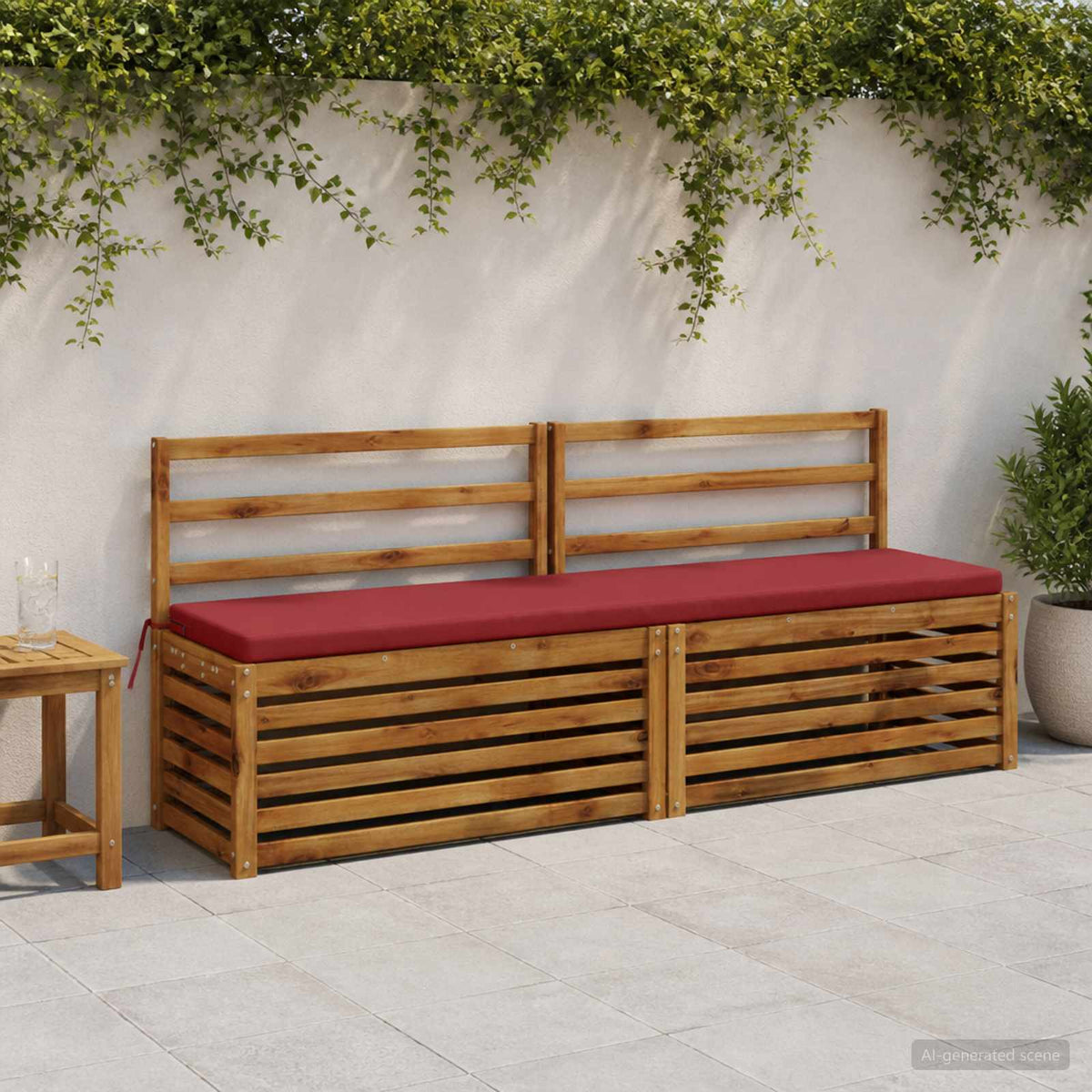 Bænkpude SOEST 100% polyester Rød 170 x 40 x 5 cm