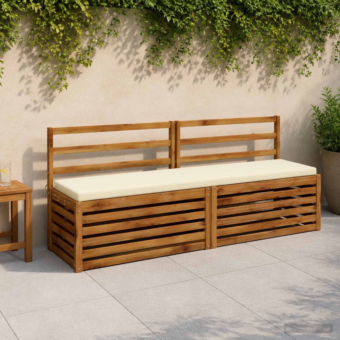 Bænkpude SOEST 100% polyester Cremefarvet 170 x 40 x 5 cm