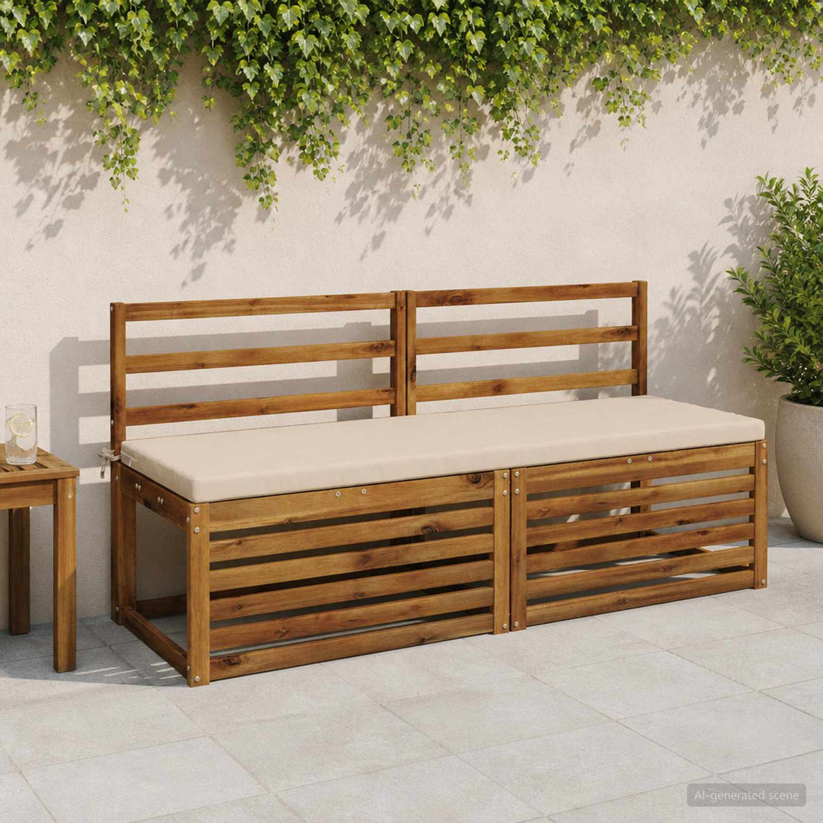 Bænkpude SOEST 100% polyester Cremefarvet 140 x 50 x 5 cm