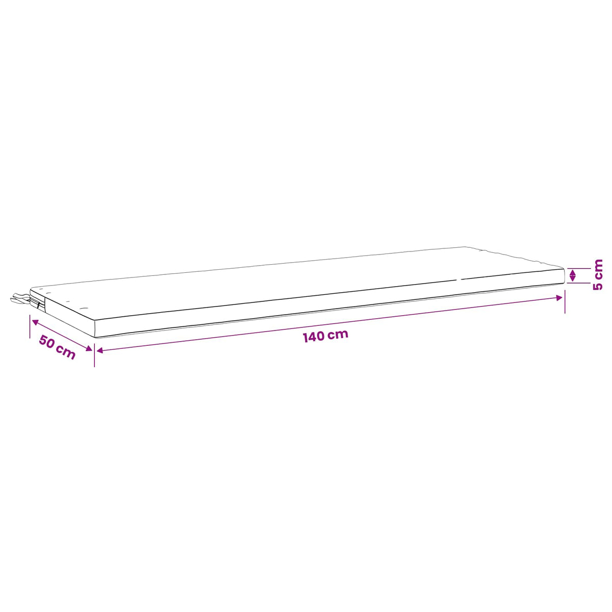 Bænkpude SOEST 100% polyester Cremefarvet 140 x 50 x 5 cm