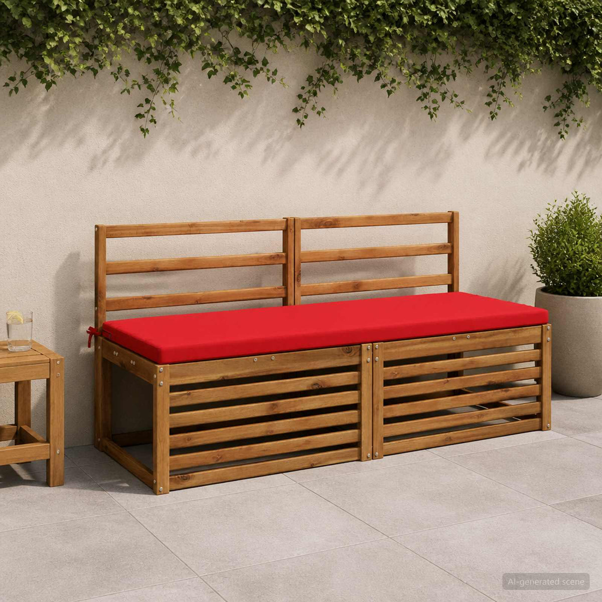 Bænkpude SOEST 100% polyester Rød 150 x 50 x 5 cm