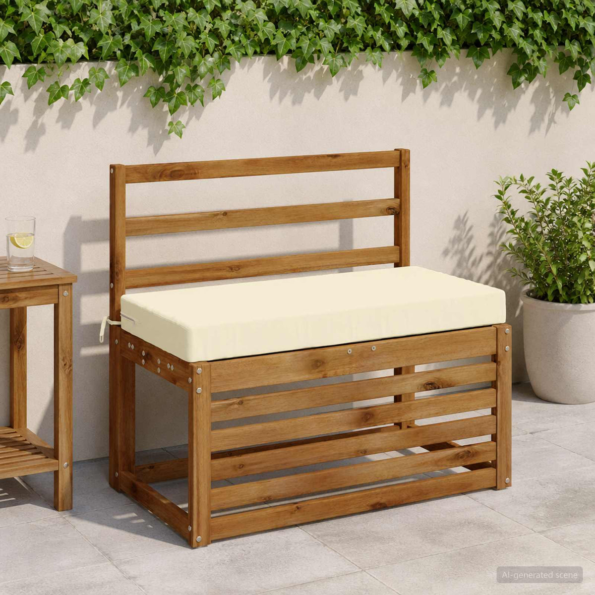 Bænkpude SOEST 100% polyester Cremefarvet 80 x 40 x 8 cm