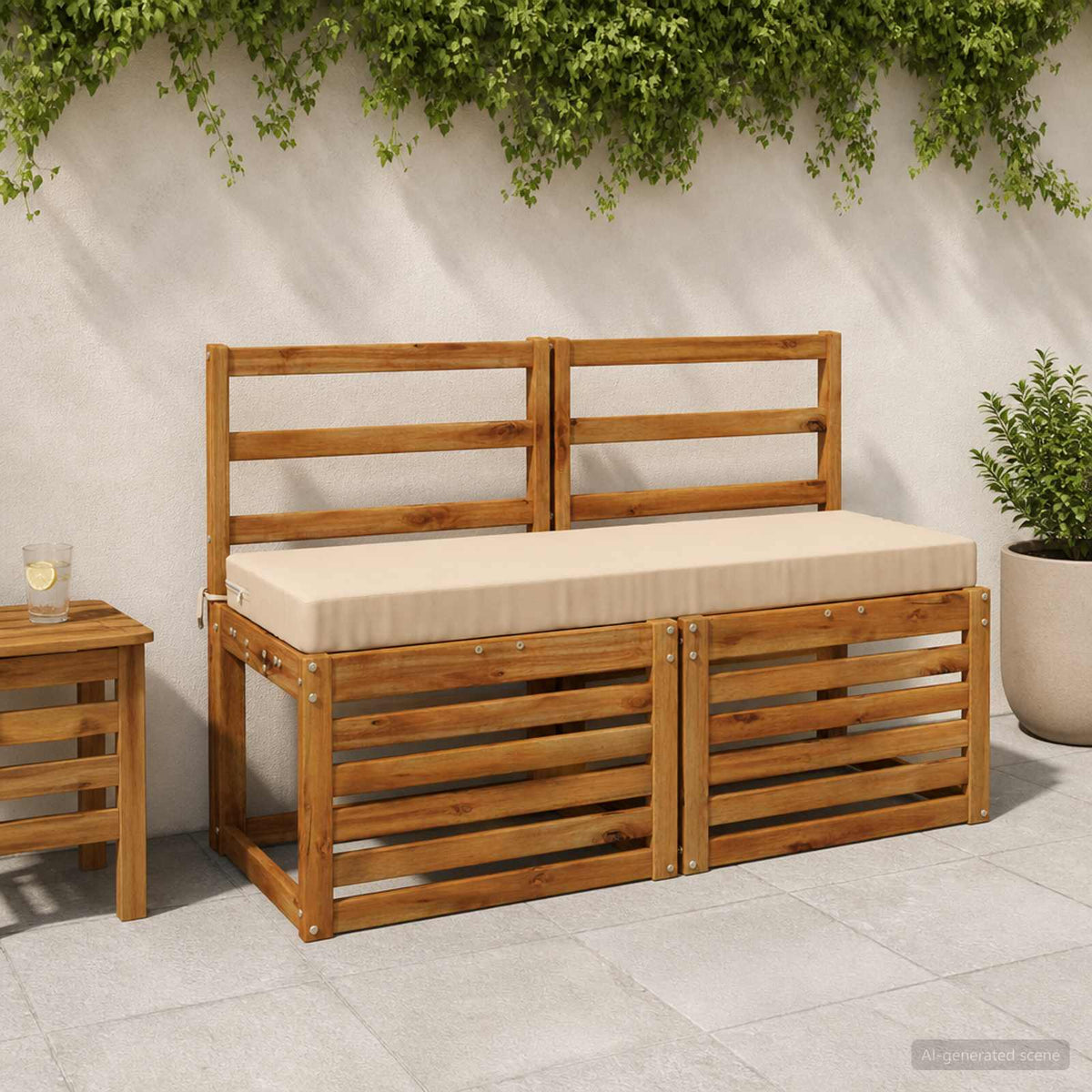 Bænkpude SOEST 100% polyester Cremefarvet 100 x 40 x 8 cm