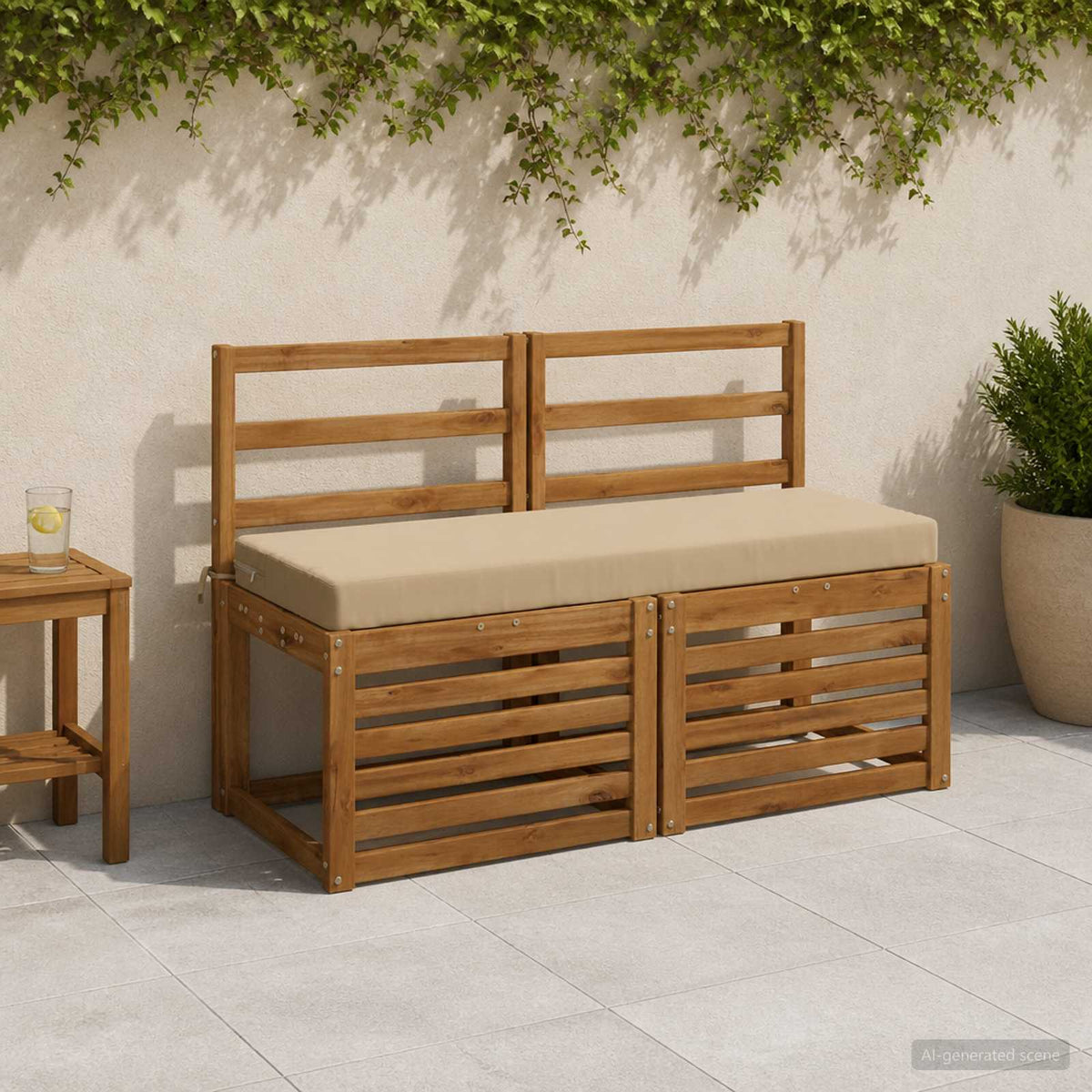 Bænkpude SOEST 100% polyester Beige 120 x 40 x 8 cm