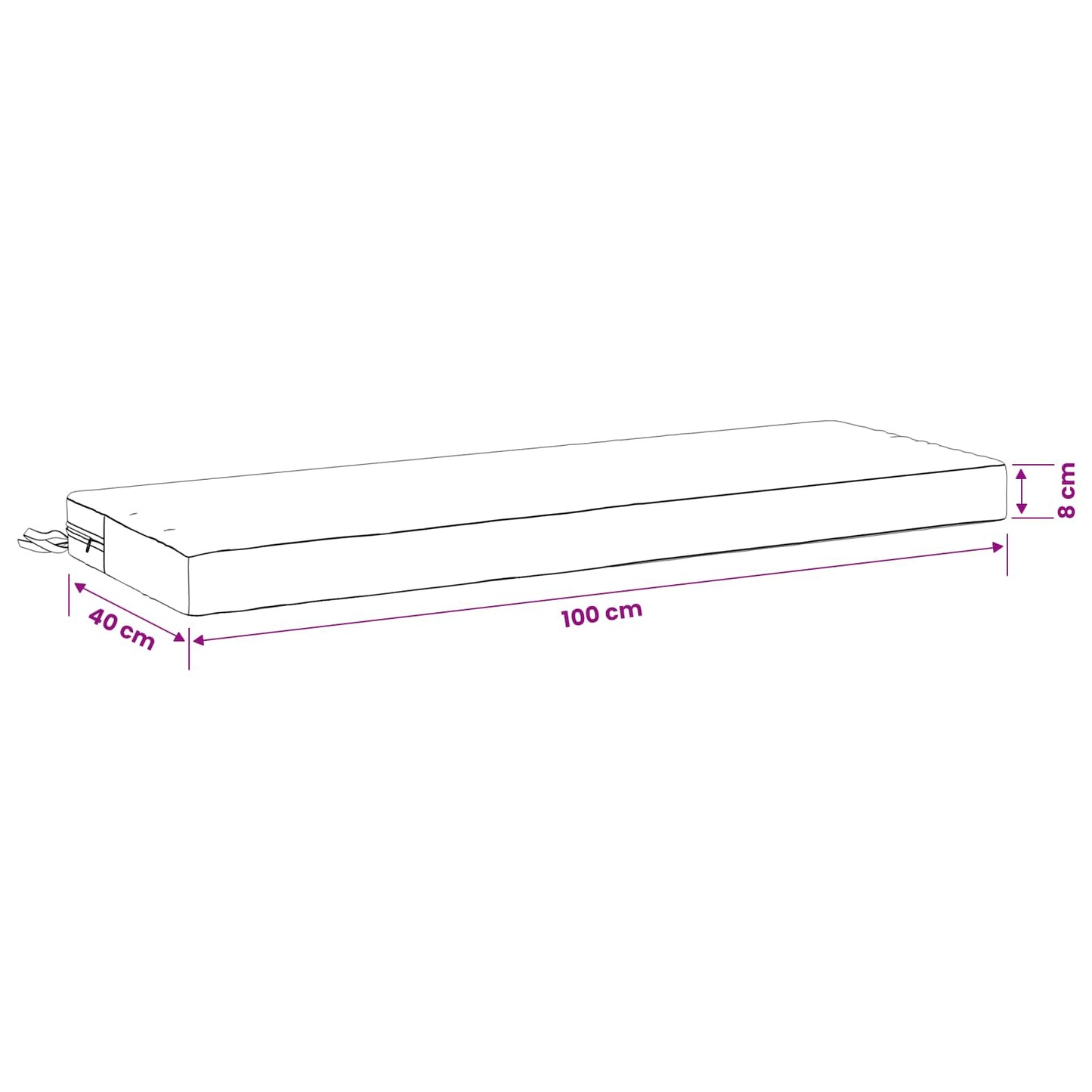 Bænkpude SOEST 100% polyester Grøn 100 x 40 x 8 cm