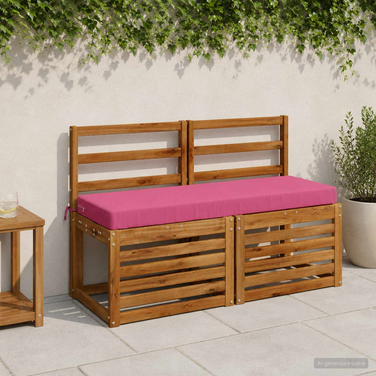 Bænkpude SOEST 100% polyester Lyserød 120 x 40 x 8 cm