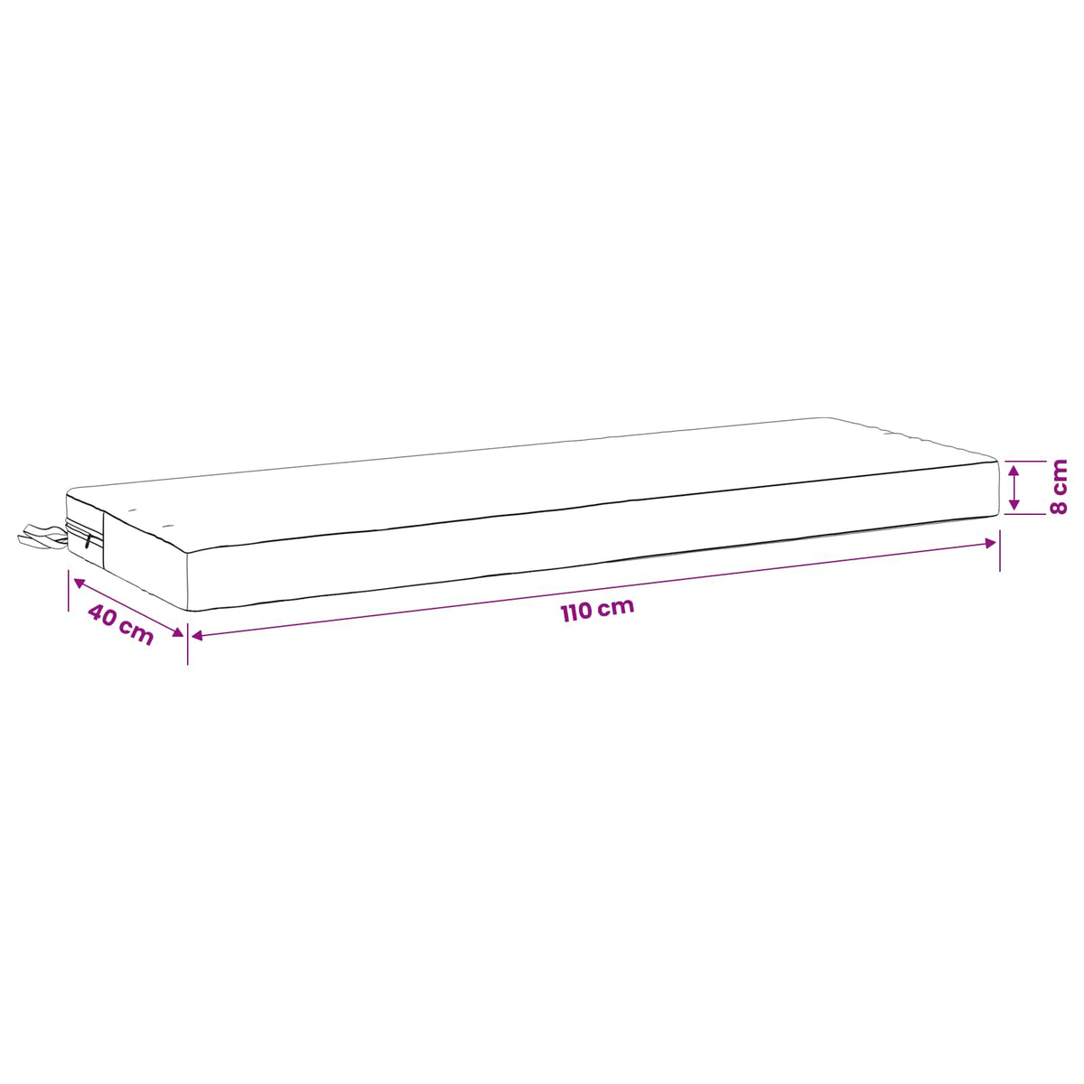 Bænkpude SOEST 100% polyester Gråbrun 110 x 40 x 8 cm