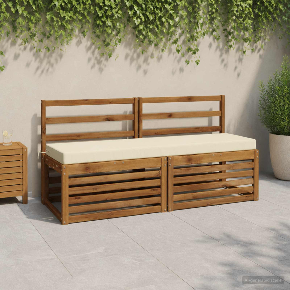 Bænkpude SOEST 100% polyester Cremefarvet 140 x 40 x 8 cm