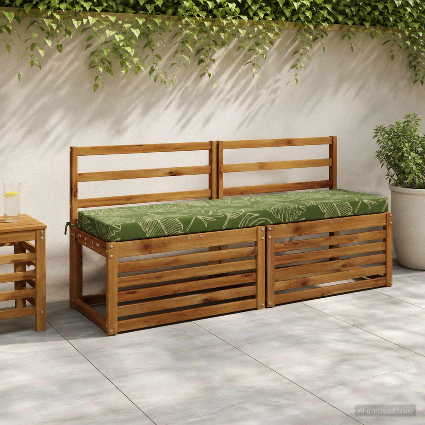 Bænkpude SOEST 100% polyester Bladdesign 140 x 40 x 8 cm