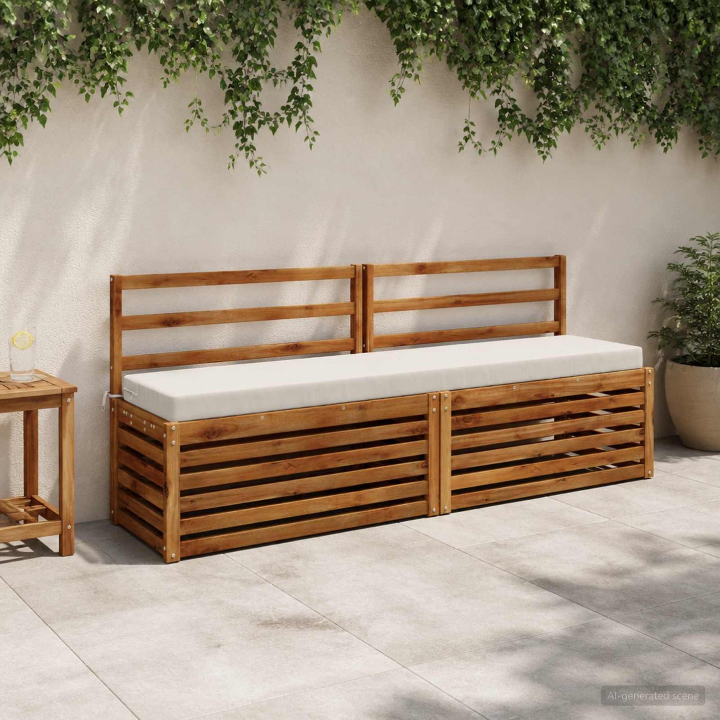 Bænkpude SOEST 100% polyester Hvid 170 x 40 x 8 cm