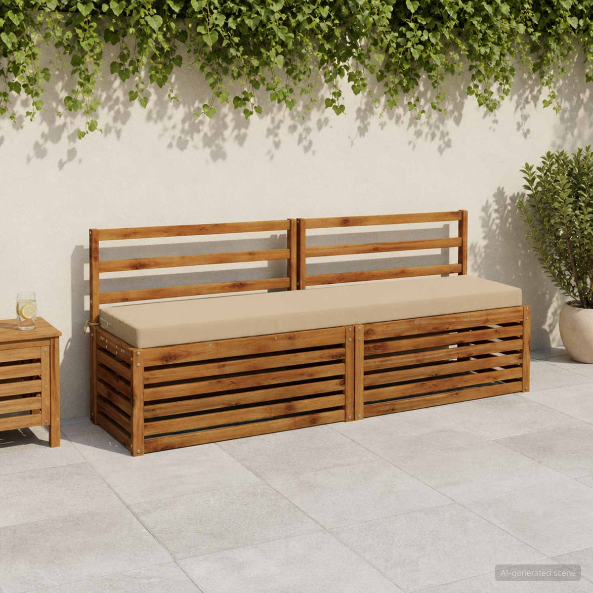 Bænkpude SOEST 100% polyester Beige 170 x 40 x 8 cm