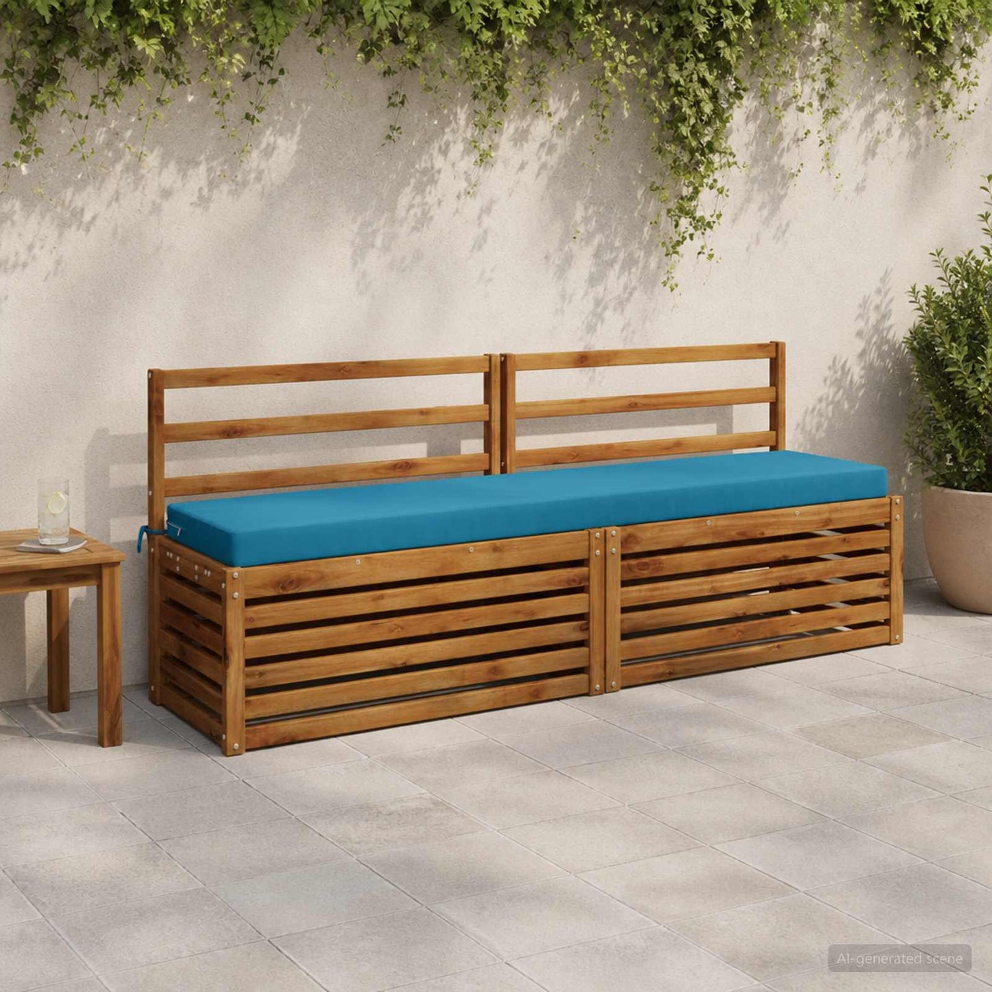 Bænkpude SOEST 100% polyester Lyseblå 180 x 40 x 8 cm