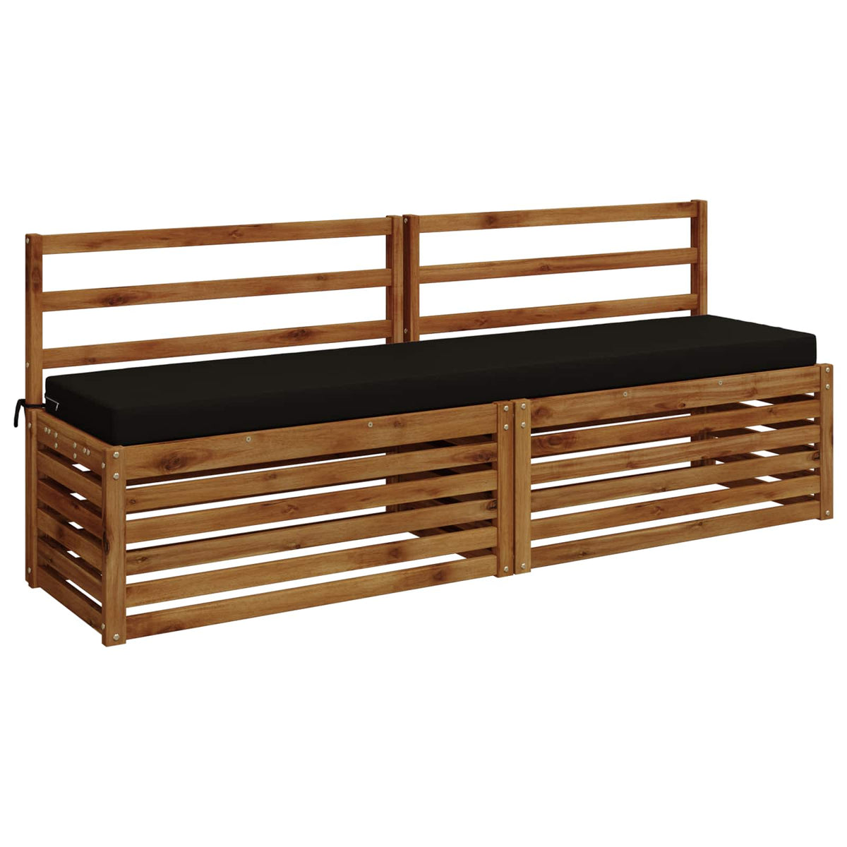 Bænkpude SOEST 100% polyester Sort 180 x 40 x 8 cm