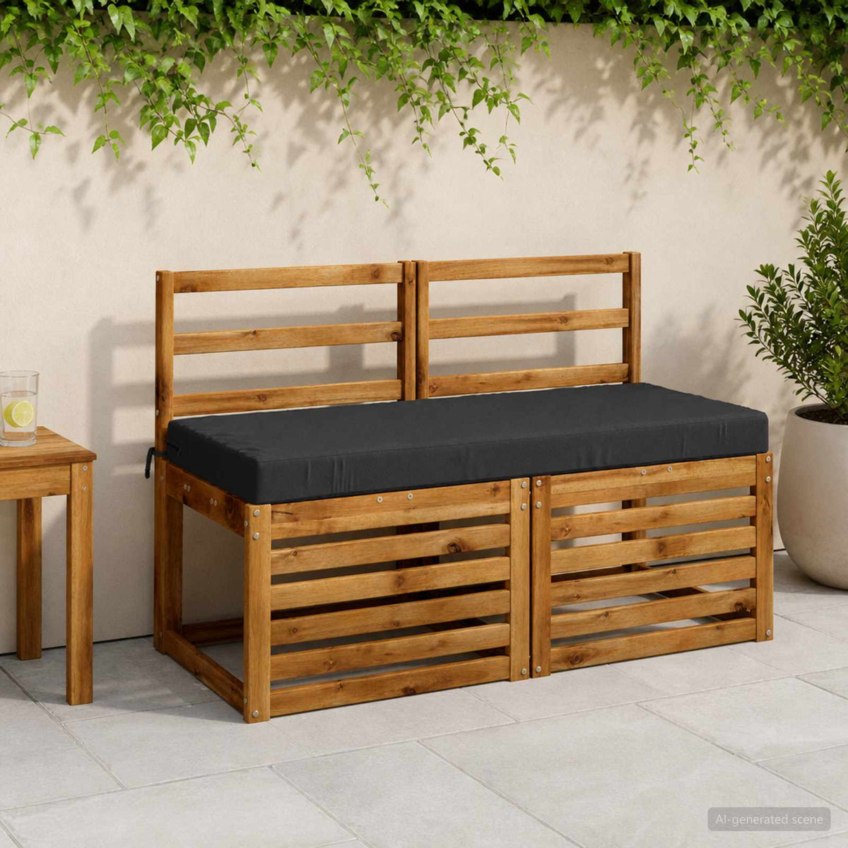 Bænkpude SOEST 100% polyester Antracit 120 x 50 x 8 cm