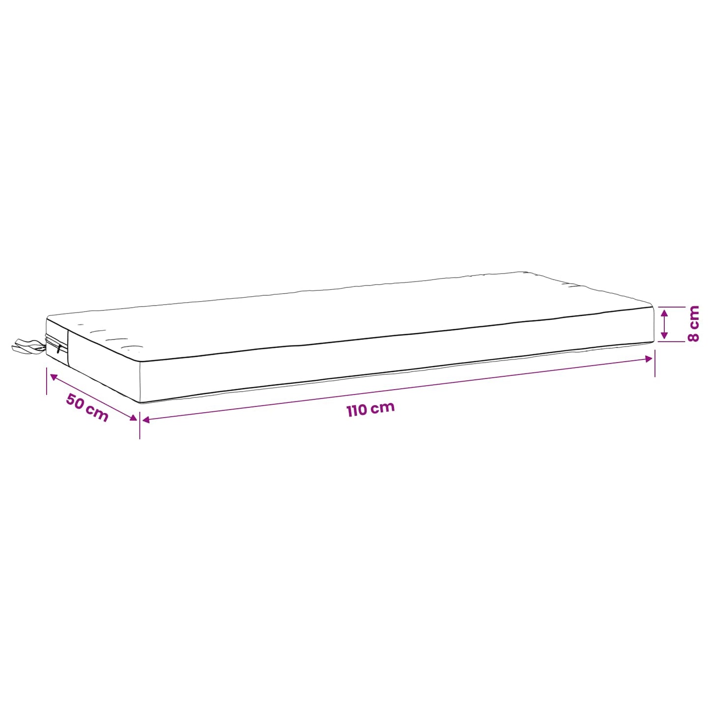 Bænkpude SOEST 100% polyester Beige 110 x 50 x 8 cm