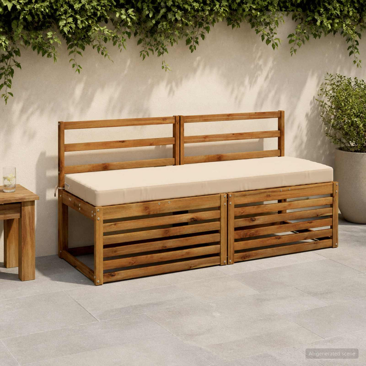 Bænkpude SOEST 100% polyester Cremefarvet 150 x 50 x 8 cm