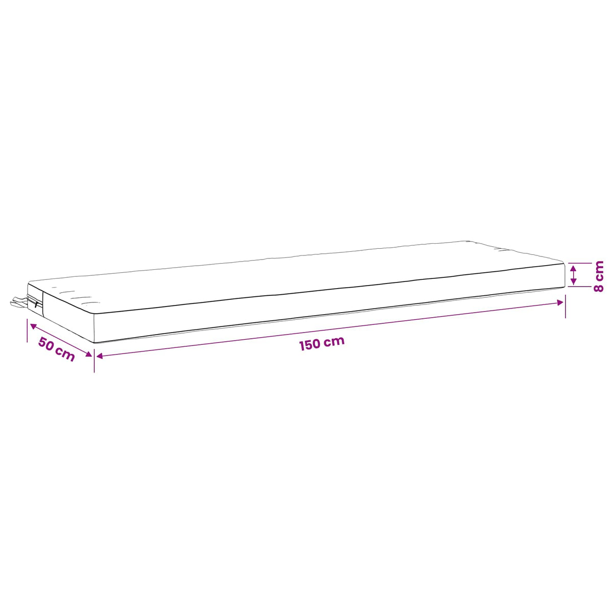 Bænkpude SOEST 100% polyester Flerfarvet 150 x 50 x 8 cm