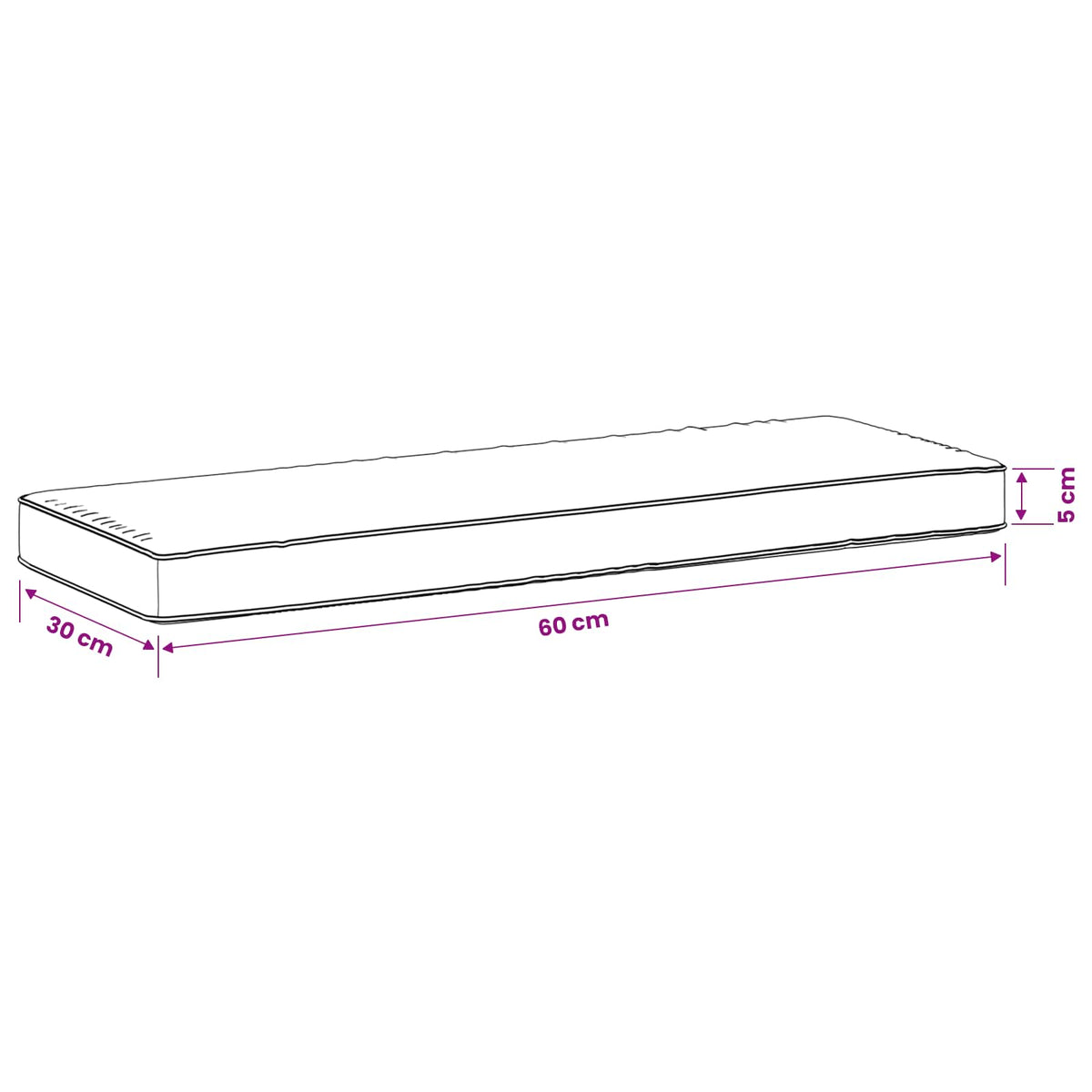 2-delt bænkepude VUGHT 2 pcs 100% polyester Rød 60 x 30 x 5 cm