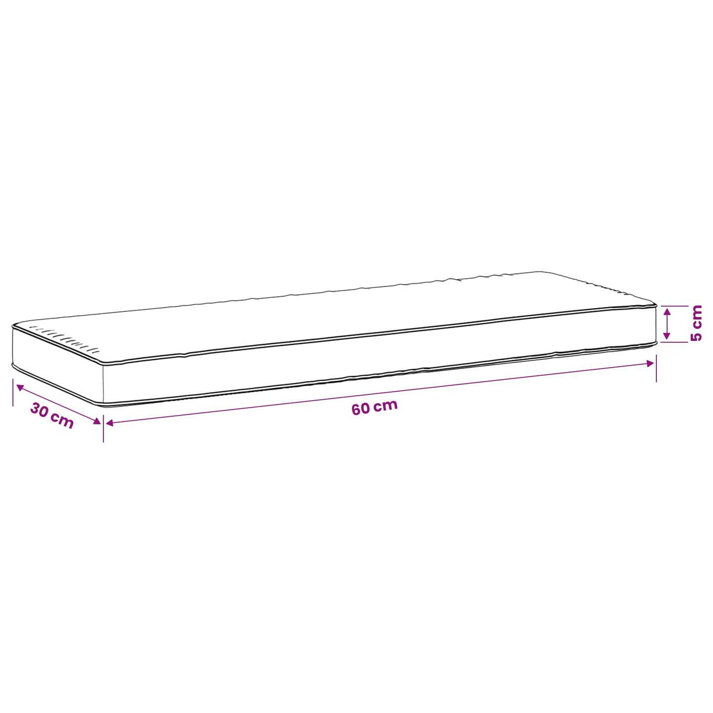 2-delt bænkepude VUGHT 2 pcs 100% polyester Grå 60 x 30 x 5 cm