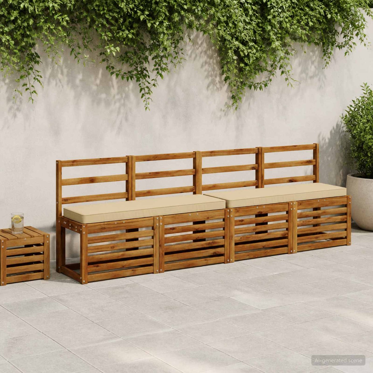 1-delt bænkepude VUGHT 100% polyester Beige 100 x 30 x 5 cm