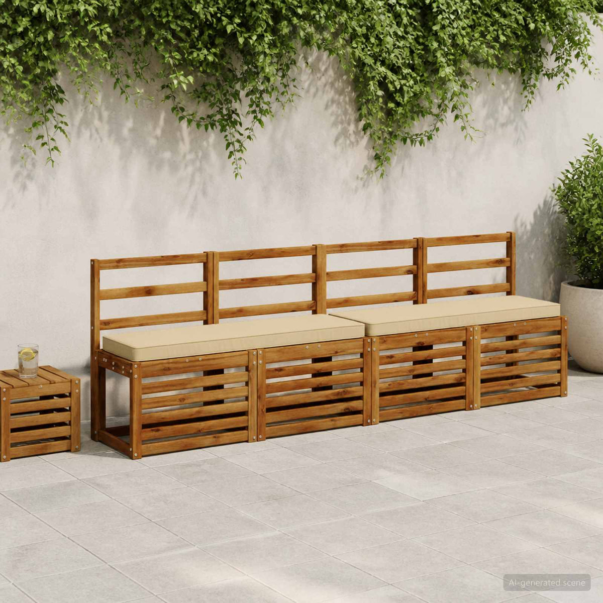 1-delt bænkepude VUGHT 100% polyester Beige 110 x 30 x 5 cm