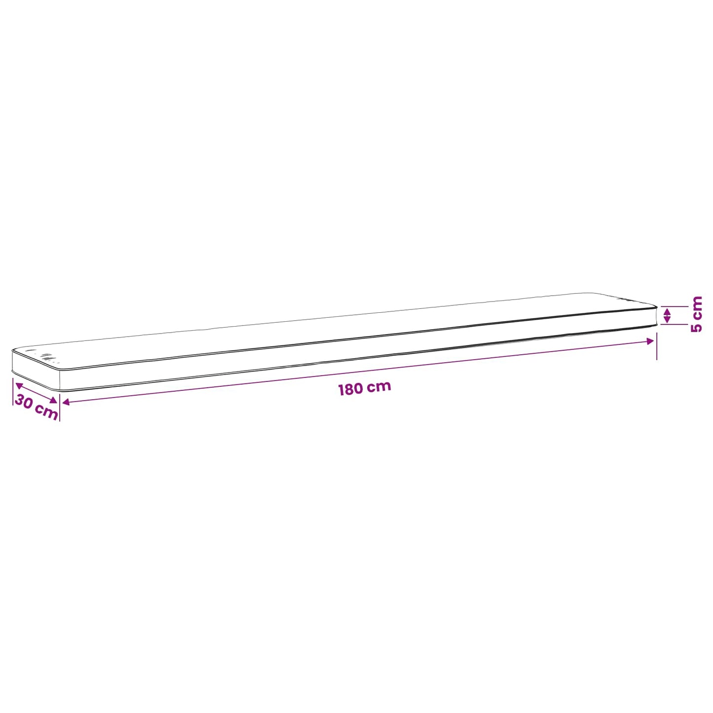 1-delt bænkepude VUGHT 100% polyester Bladmønster