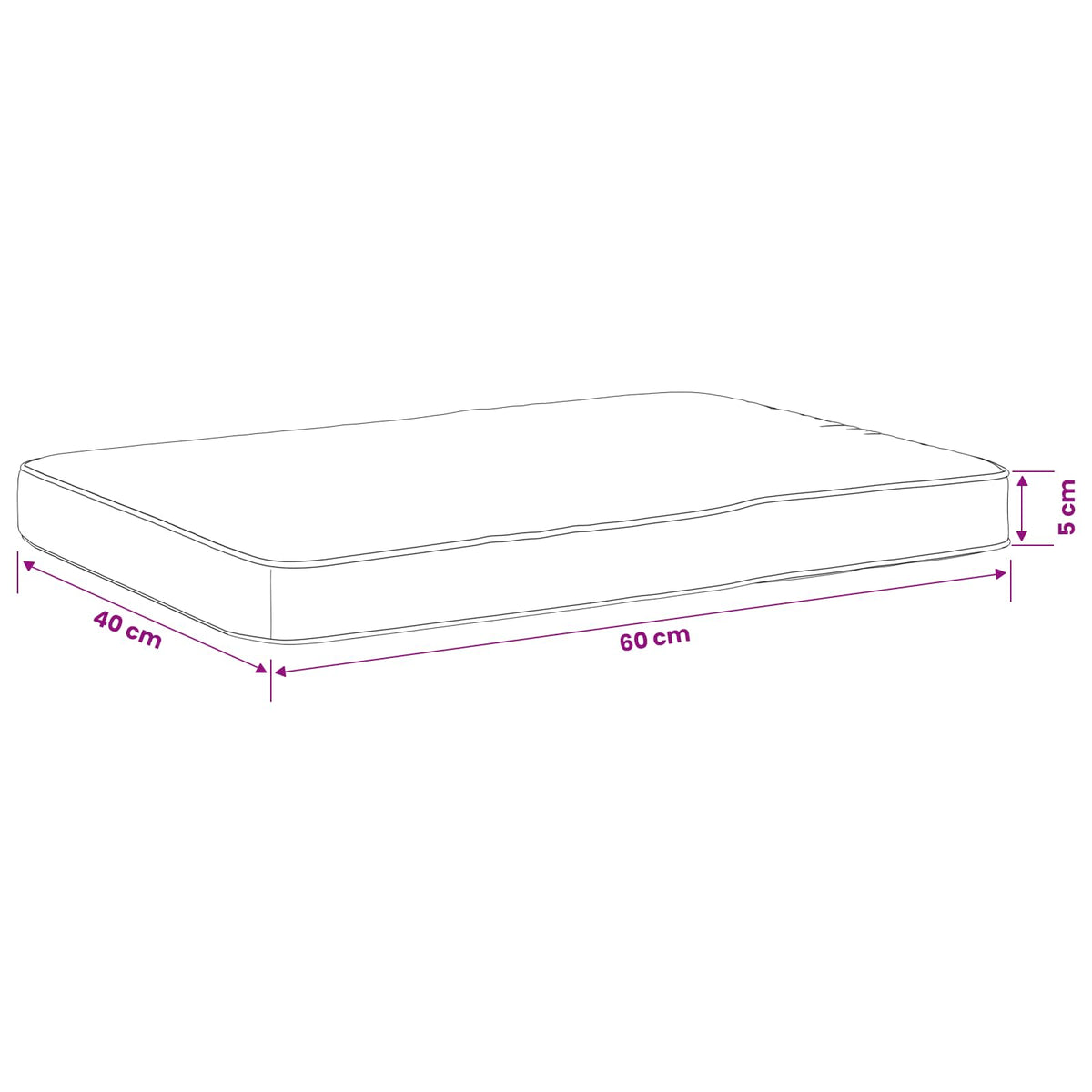 2-delt bænkepude VUGHT 2 pcs 100% polyester Sort 60 x 40 x 5 cm