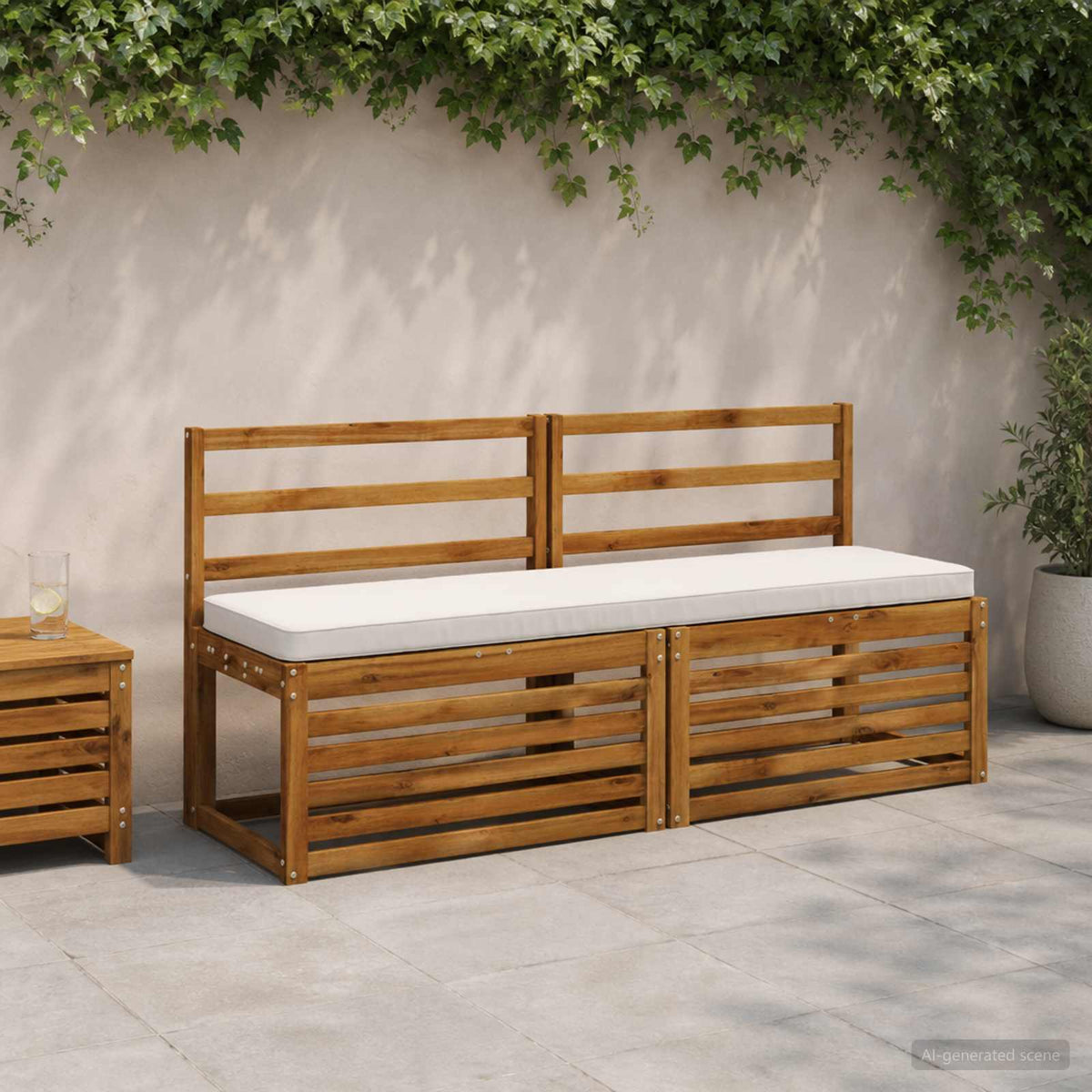 2-delt bænkepude VUGHT 2 stk. 100% polyester Hvid