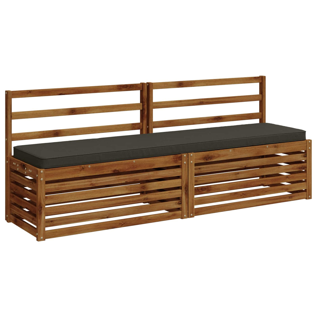 1-delt bænkepude VUGHT 100% polyester Antracit 170 x 40 x 5 cm