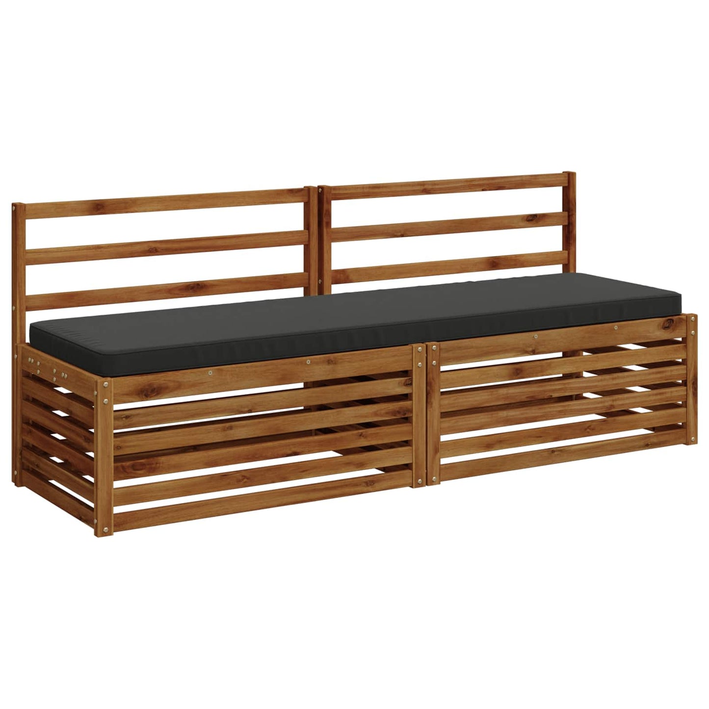 1-delt bænkepude VUGHT 100% polyester Antracit 180 x 50 x 5 cm