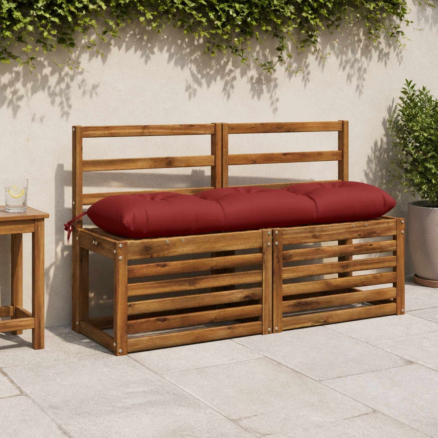 2-delt bænkepude VIANEN 100% polyester Rød 110 x 30 x 12 cm