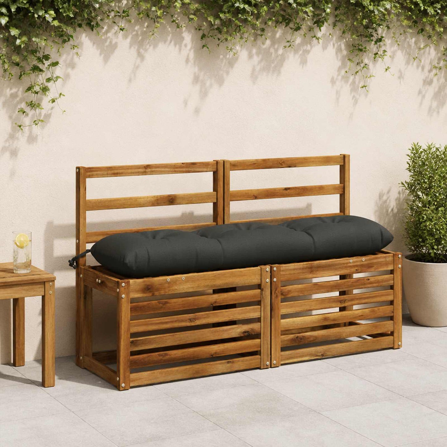 Bænkpude VIANEN 100% polyester Antracit 110 x 30 x 12 cm