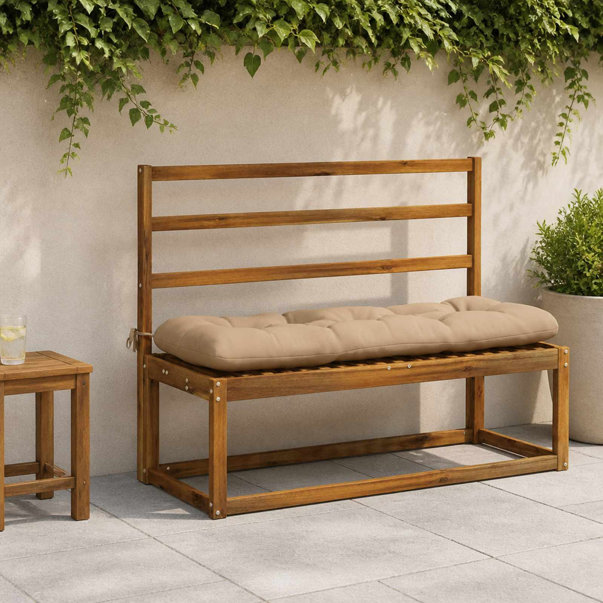 Bænkpude VIANEN 100% polyester Sandfarvet 100 x 40 x 12 cm