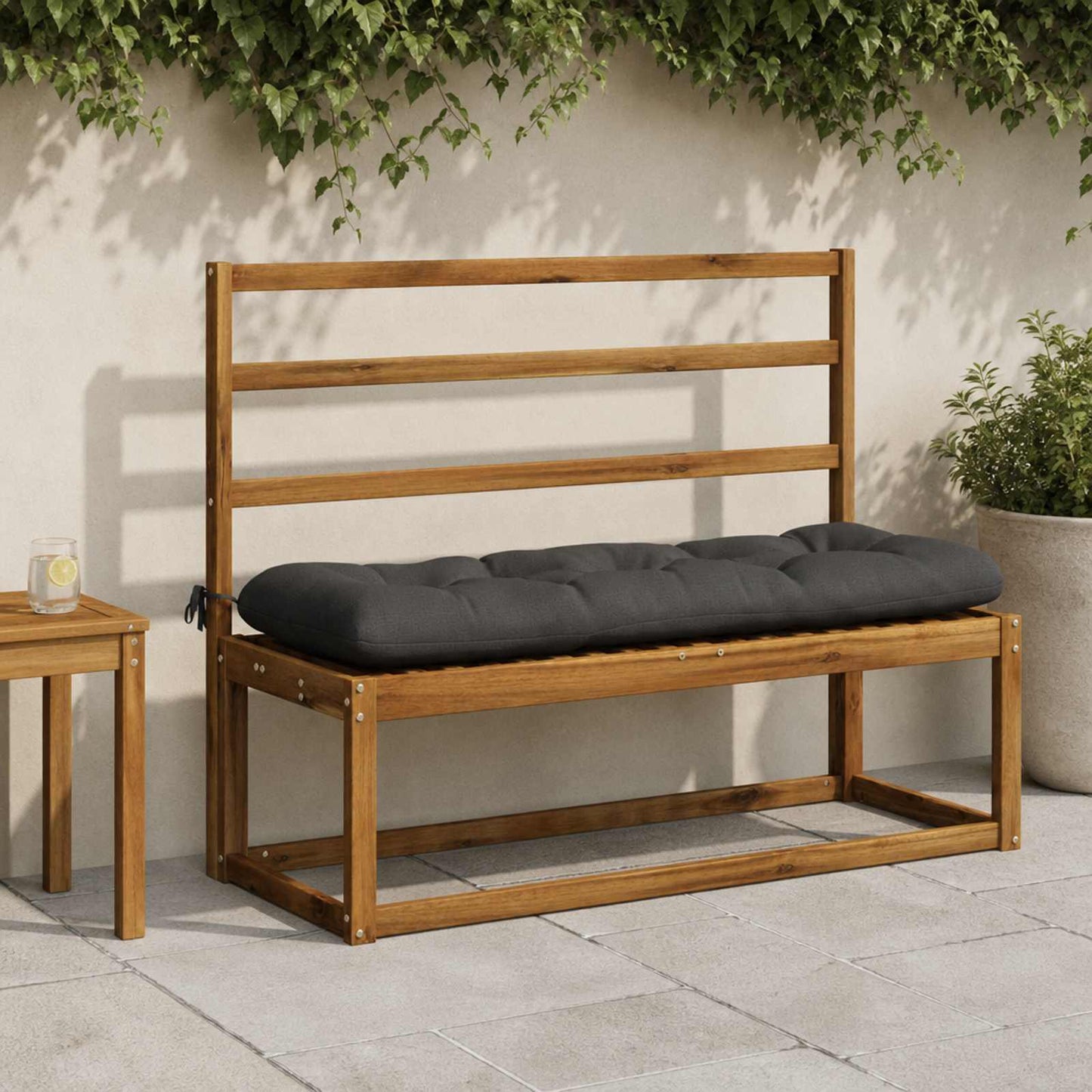 Bænkpude VIANEN 100% polyester Antracit 100 x 40 x 12 cm