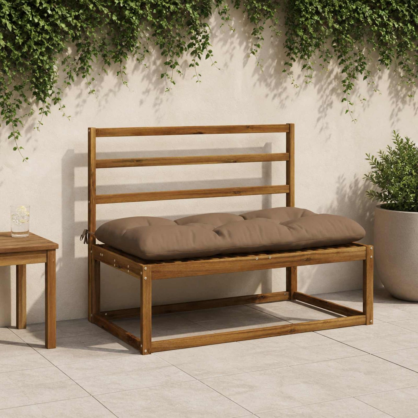 Bænkpude VIANEN 100% polyester Gråbrun 100 x 60 x 12 cm