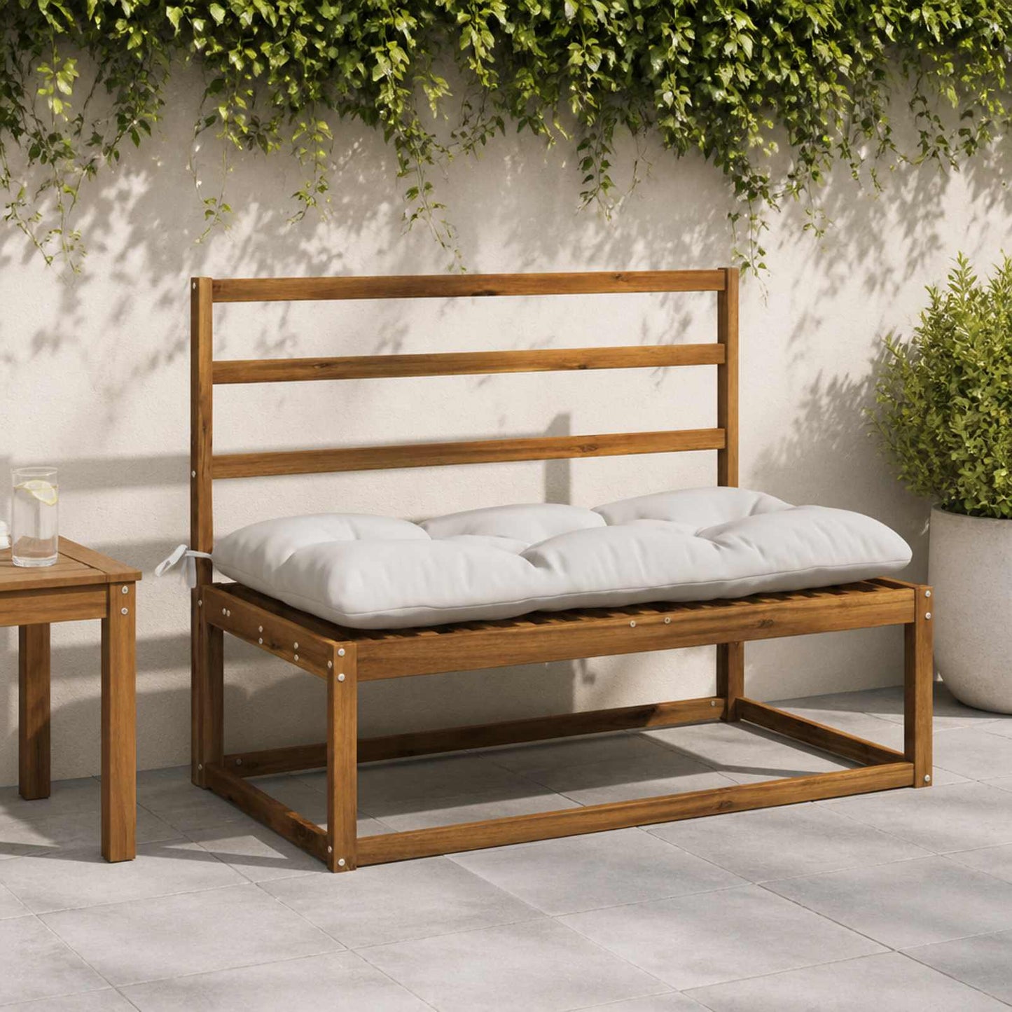 2-delt bænkepude VIANEN 100% polyester Hvid 100 x 60 x 12 cm