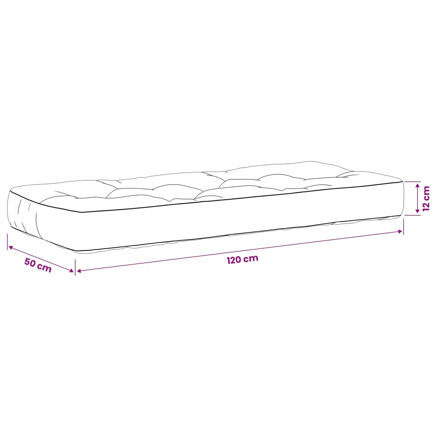 Palle sæde pude VIANEN 100% polyester Hvid 120 x 50 x 12 cm