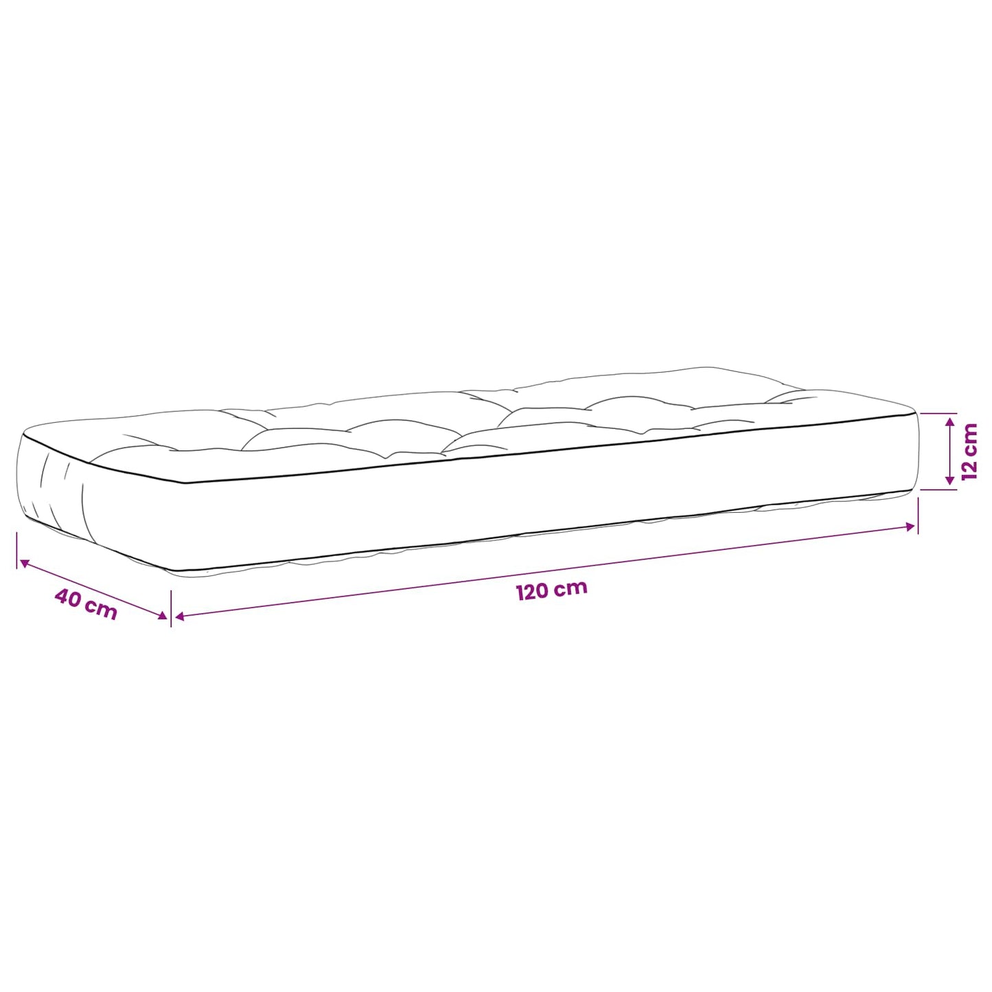 Palle sæde pude VIANEN 100% polyester Gråbrun 120 x 40 x 12 cm